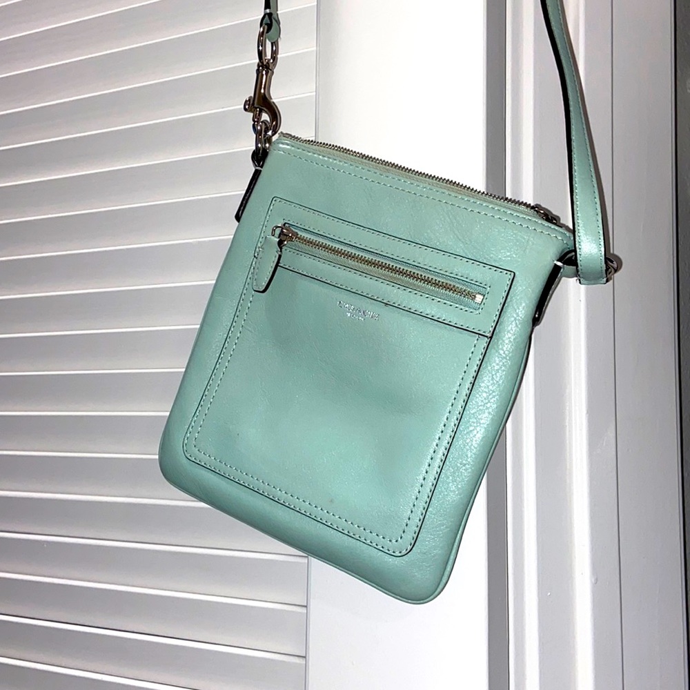 COACH Leather Crossbody Messenger in Teal